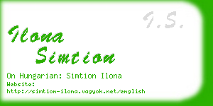 ilona simtion business card